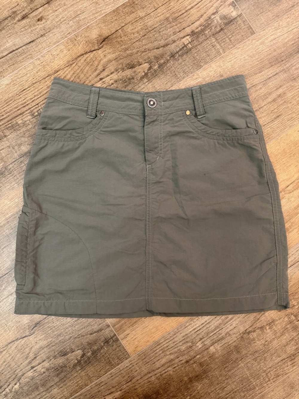 KÜHL Durango Hike Skirt Women 2 Green Gray Utility Tech Pocket Gorpcore Mountain